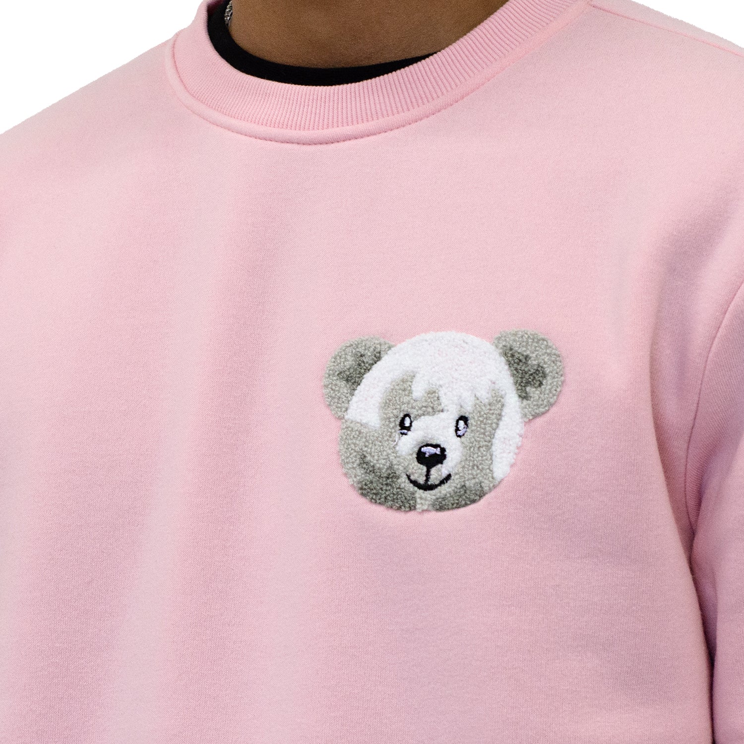Men's Shrink Wrap Teddy Bear Crewneck Sweatshirt | Pink