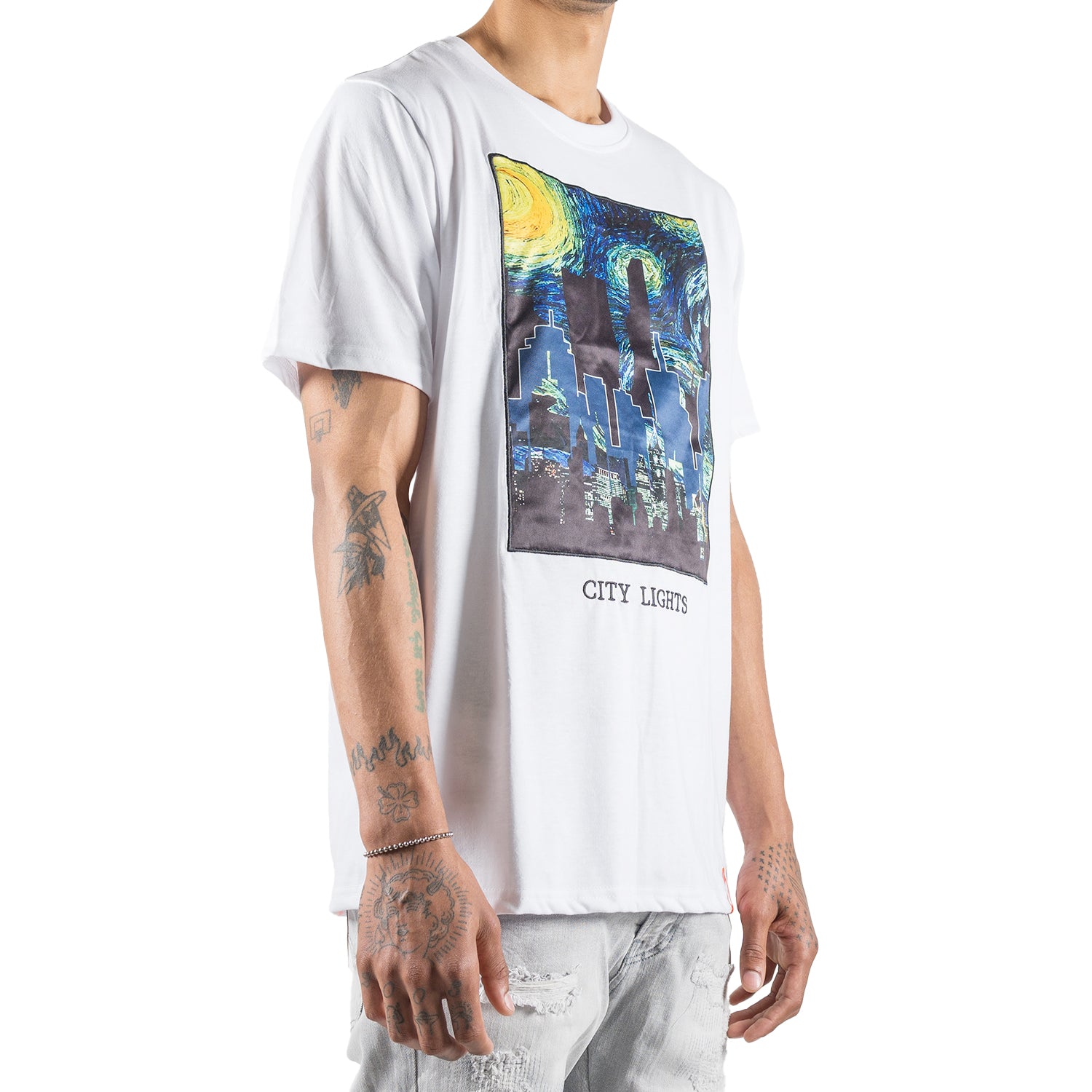 Men's Starry City Lights Graphic Tee | White