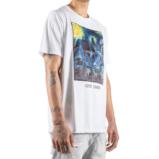 Men's Starry City Lights Graphic Tee | White