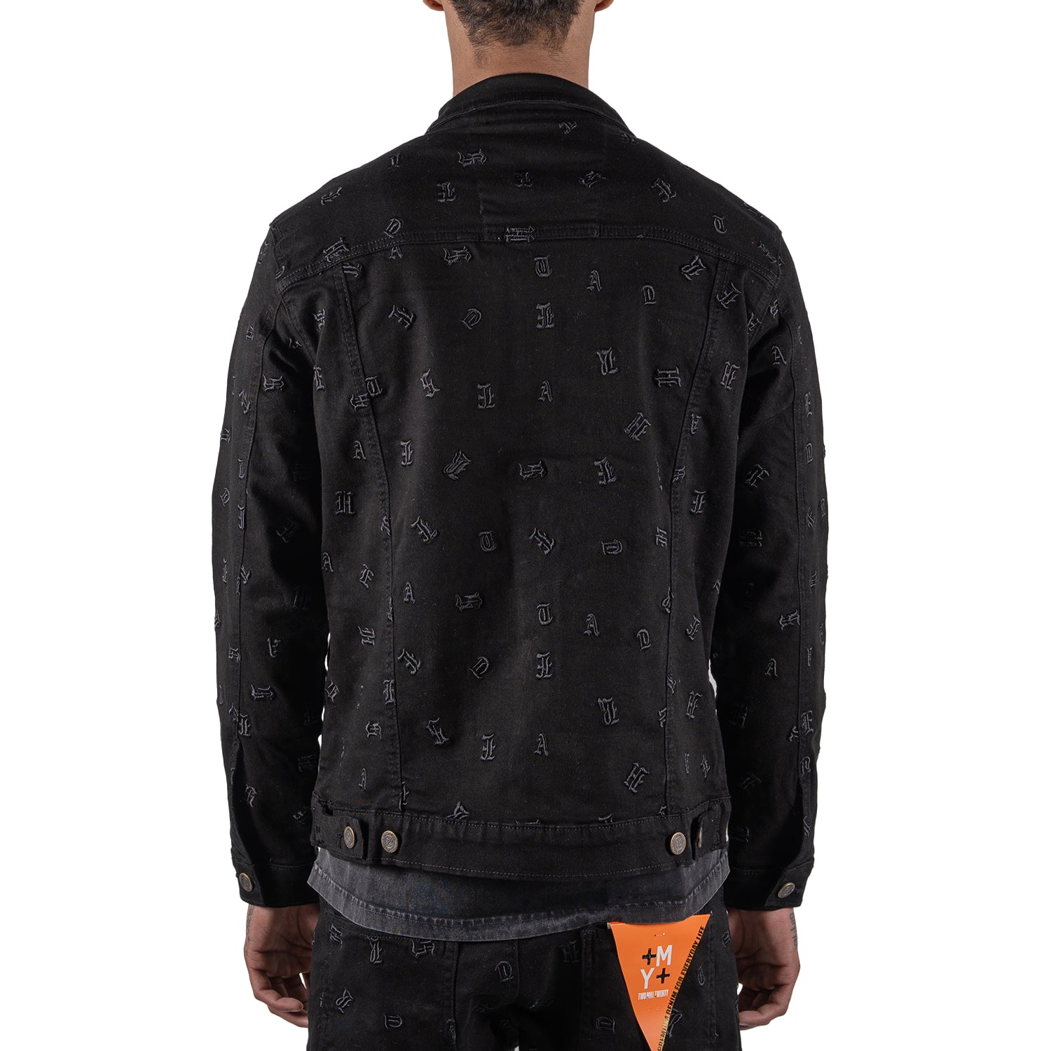 Men's Monogram Denim Jean Jacket | Jet Black