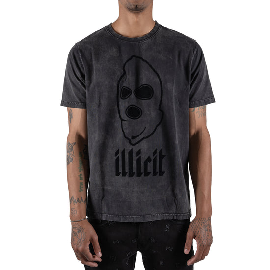 Men's Illicit Ski Mask Script Graphic Tee | Black