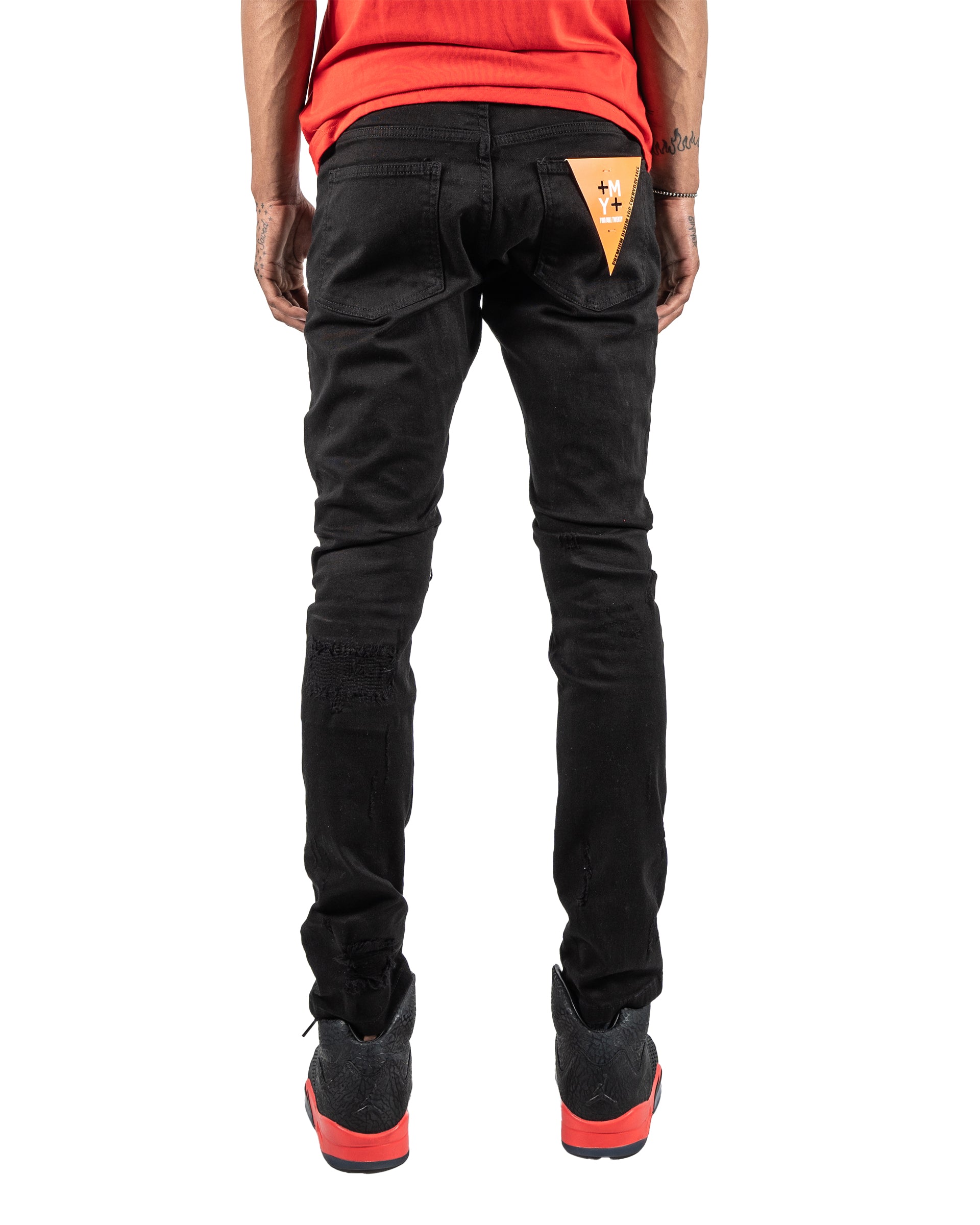ERIE | Rip & Repair Skinny Jeans in Jet Black