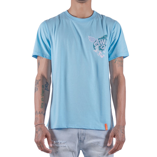 Men's Flying Music Wings Graphic Tee | Sky Blue