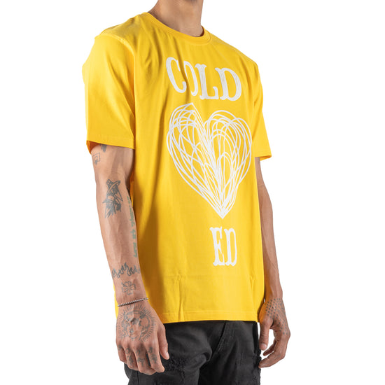 Men's Cold Hearted Puffy Graphic Tee | Gold