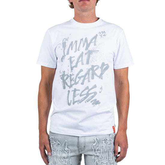 Men's Imma Eat Regardless Graffiti Tee | White / Grey