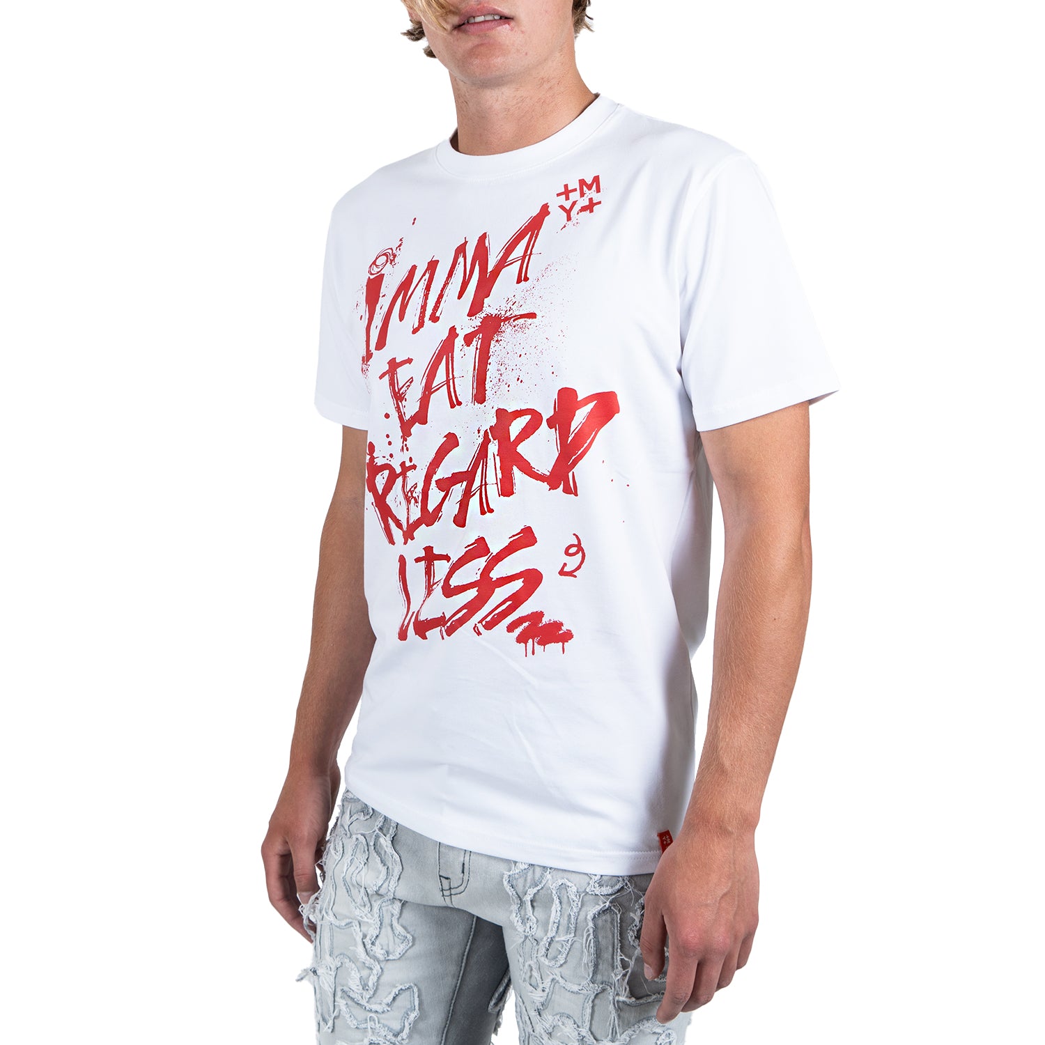 Men's Imma Eat Regardless Graffiti Tee | White / Red