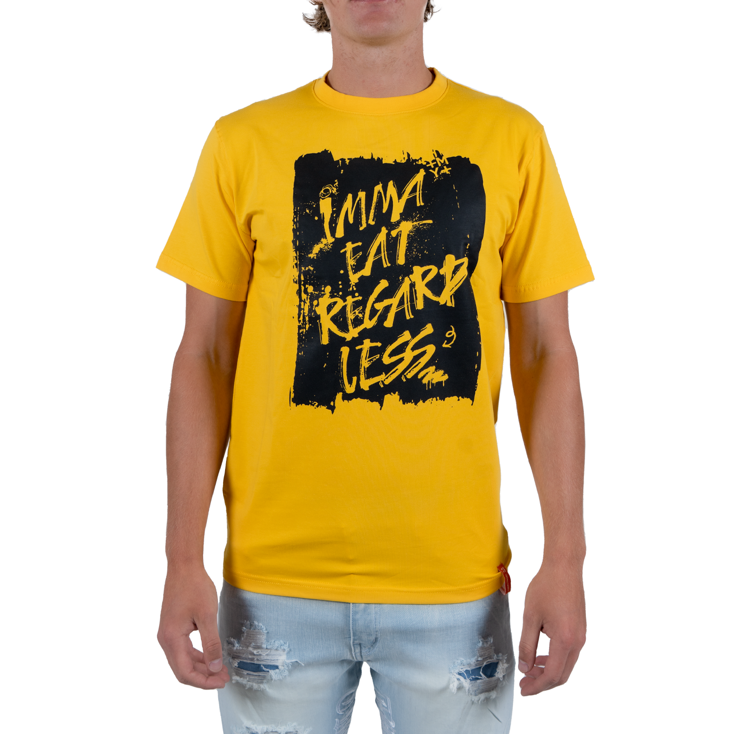 Men's Imma Eat Regardless Graffiti Tee | Yellow