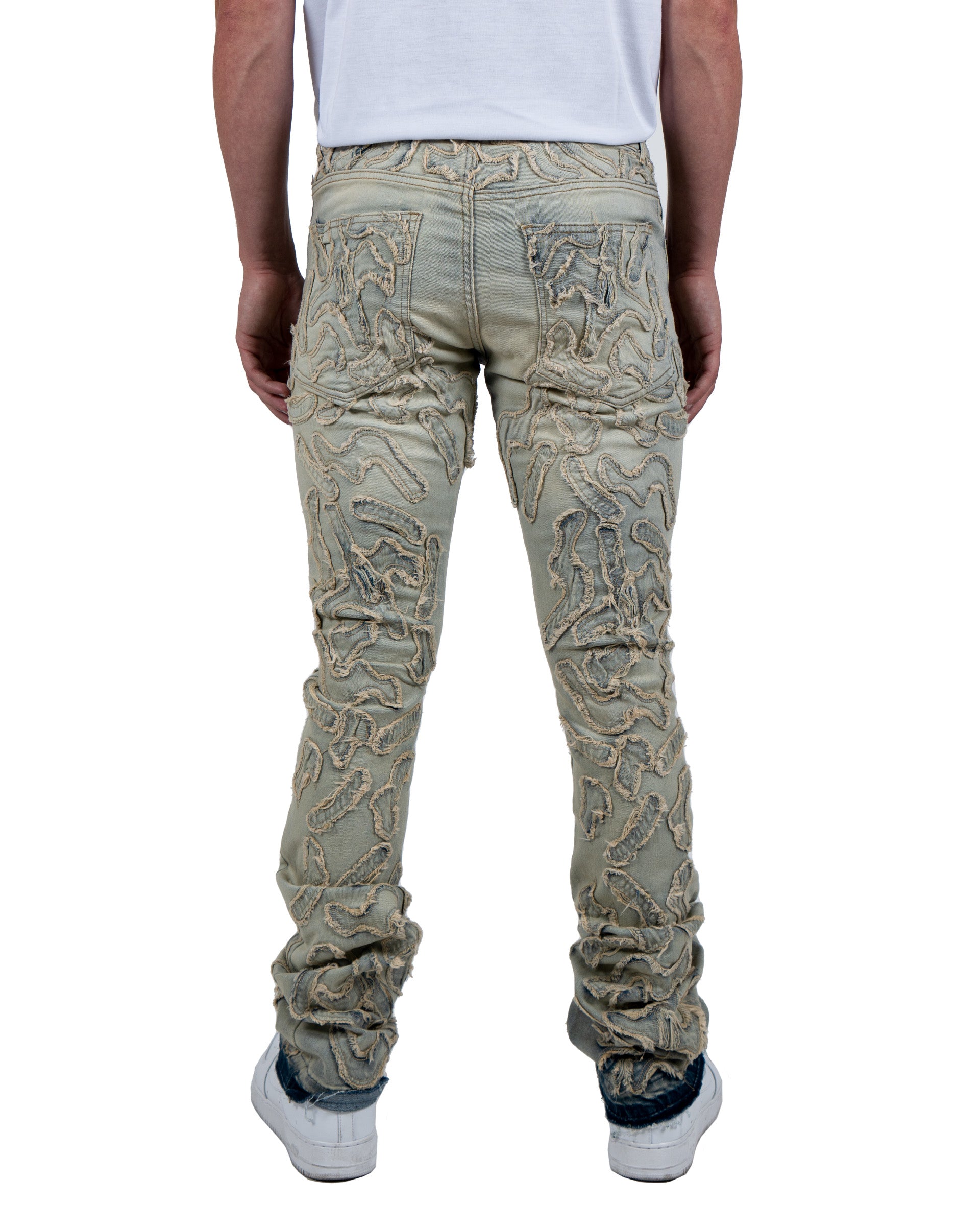 LARAMIE | Slim Textured Overlay Denim Jeans in Vintage