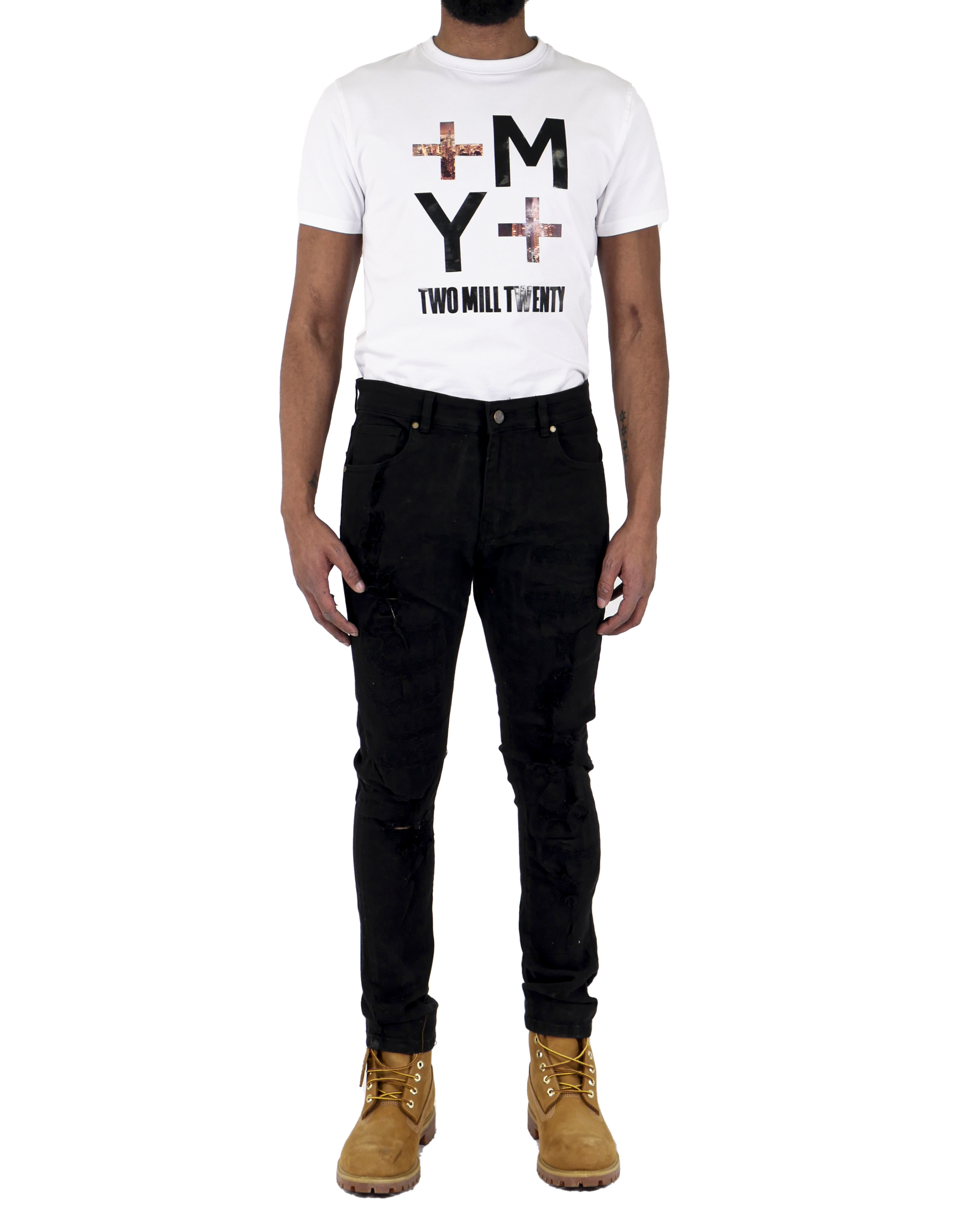 MILWAUKEE | Men's Slim Fit Denim Pants Rip & Repair in Jet Black