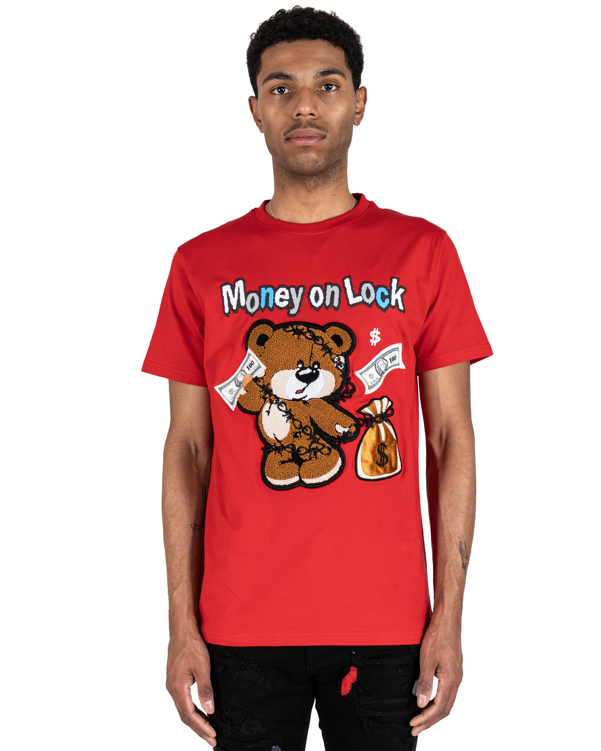 Men's "Money on Lock" Graphic T-Shirt | Red