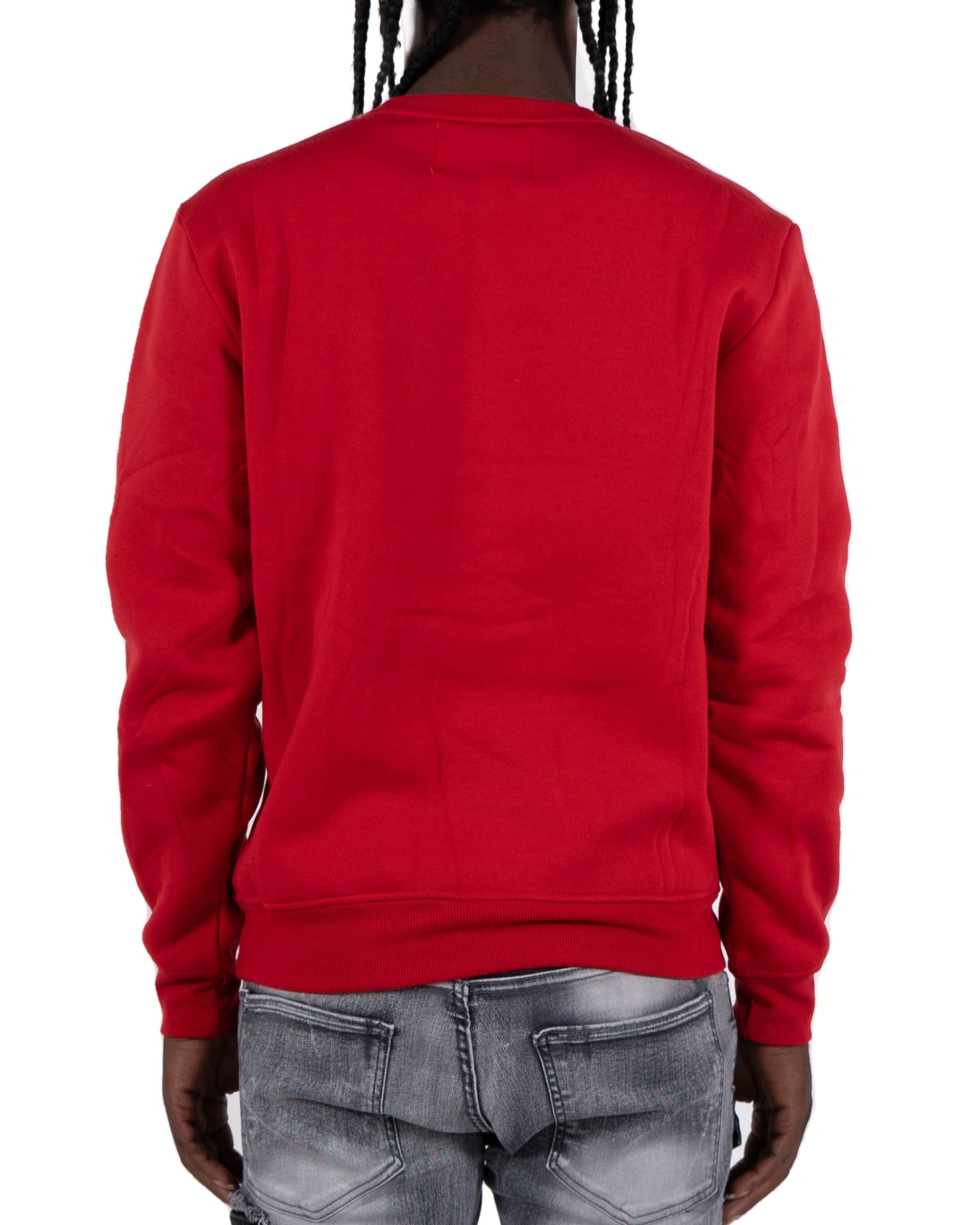 Men's "Trust No One" Graphic Embroidered Sweatshirt | Red