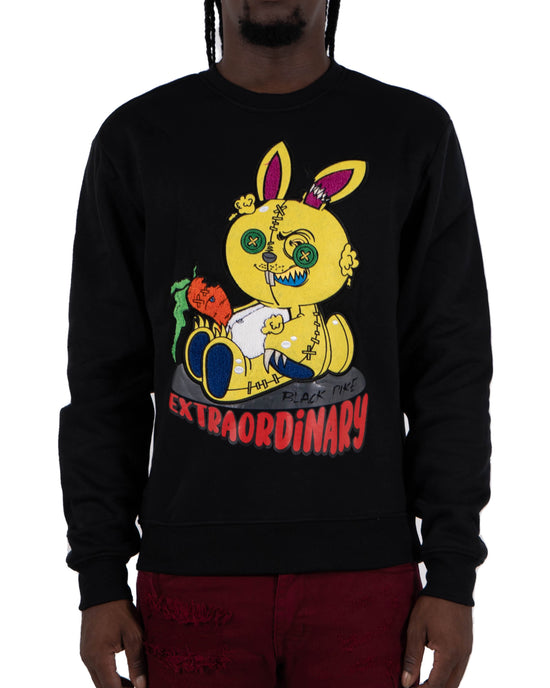 Men's "Extraordinary" Graphic Embroidered Sweatshirt | Black