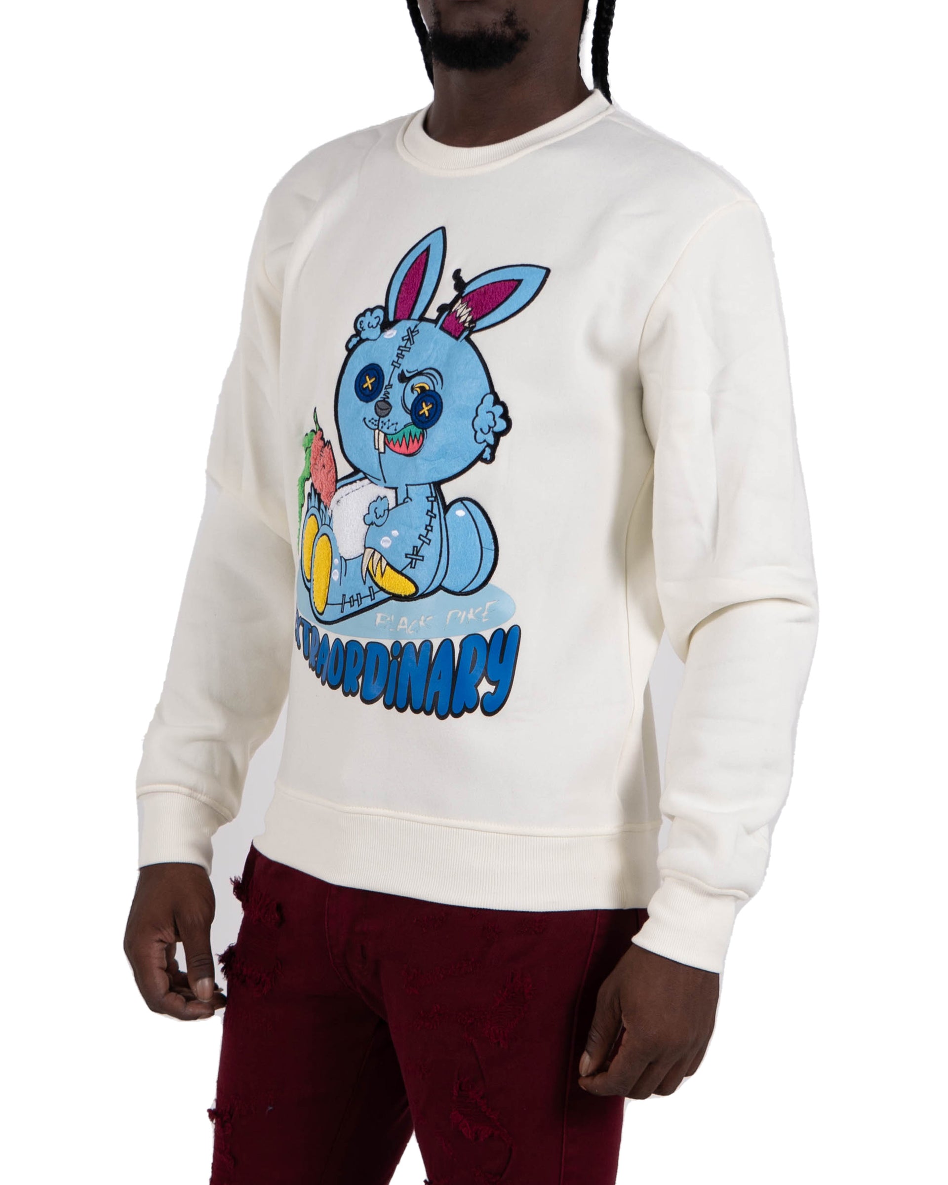 Men's "Extraordinary" Graphic Embroidered Sweatshirt | Off White