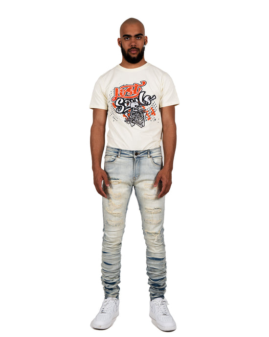 MONROE | Skinny Fit Stacked Leg Denim Jeans in Vintage
