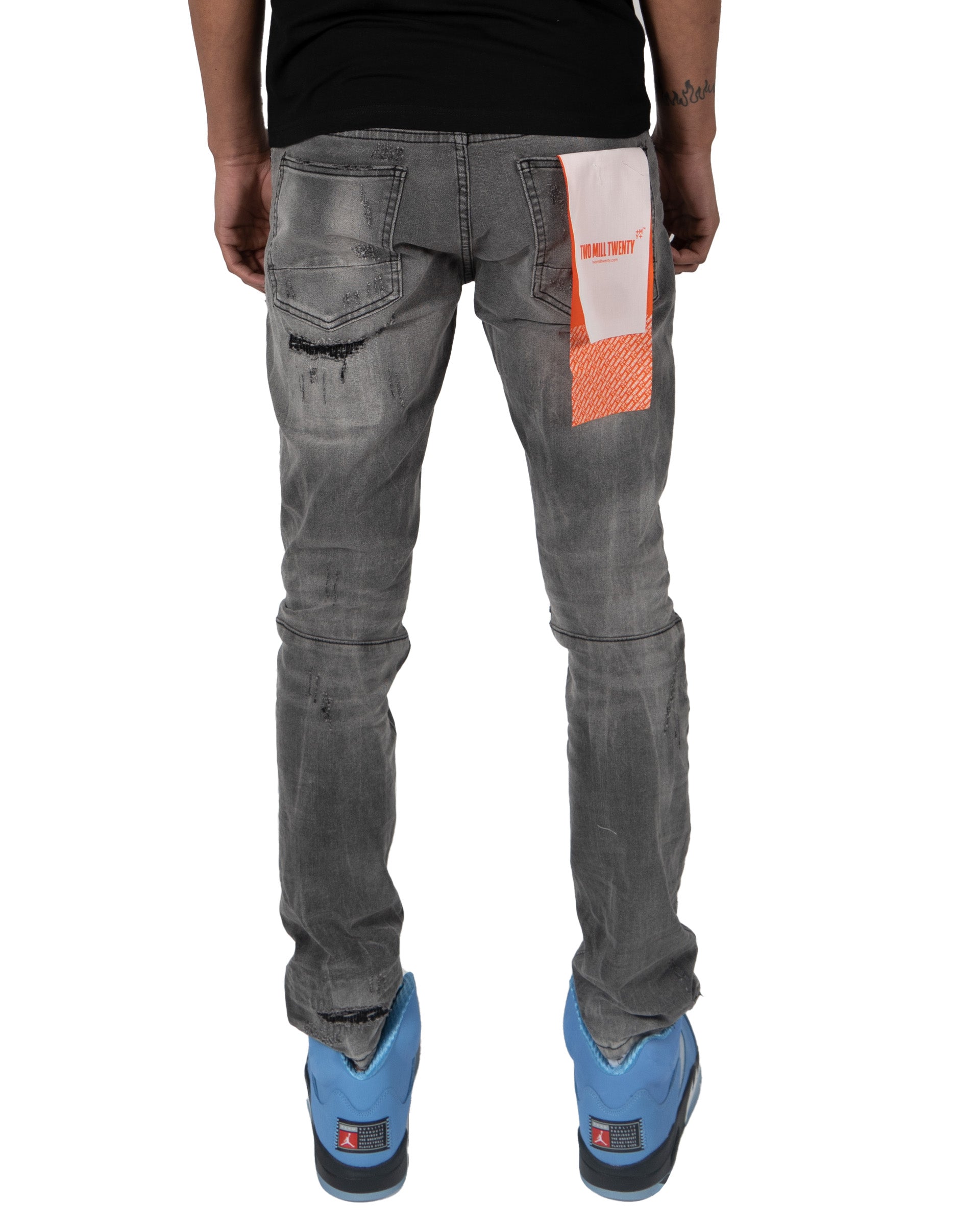 IRVING | Slim Skinny Distressed Ripped Denim Jeans in Pluto Grey