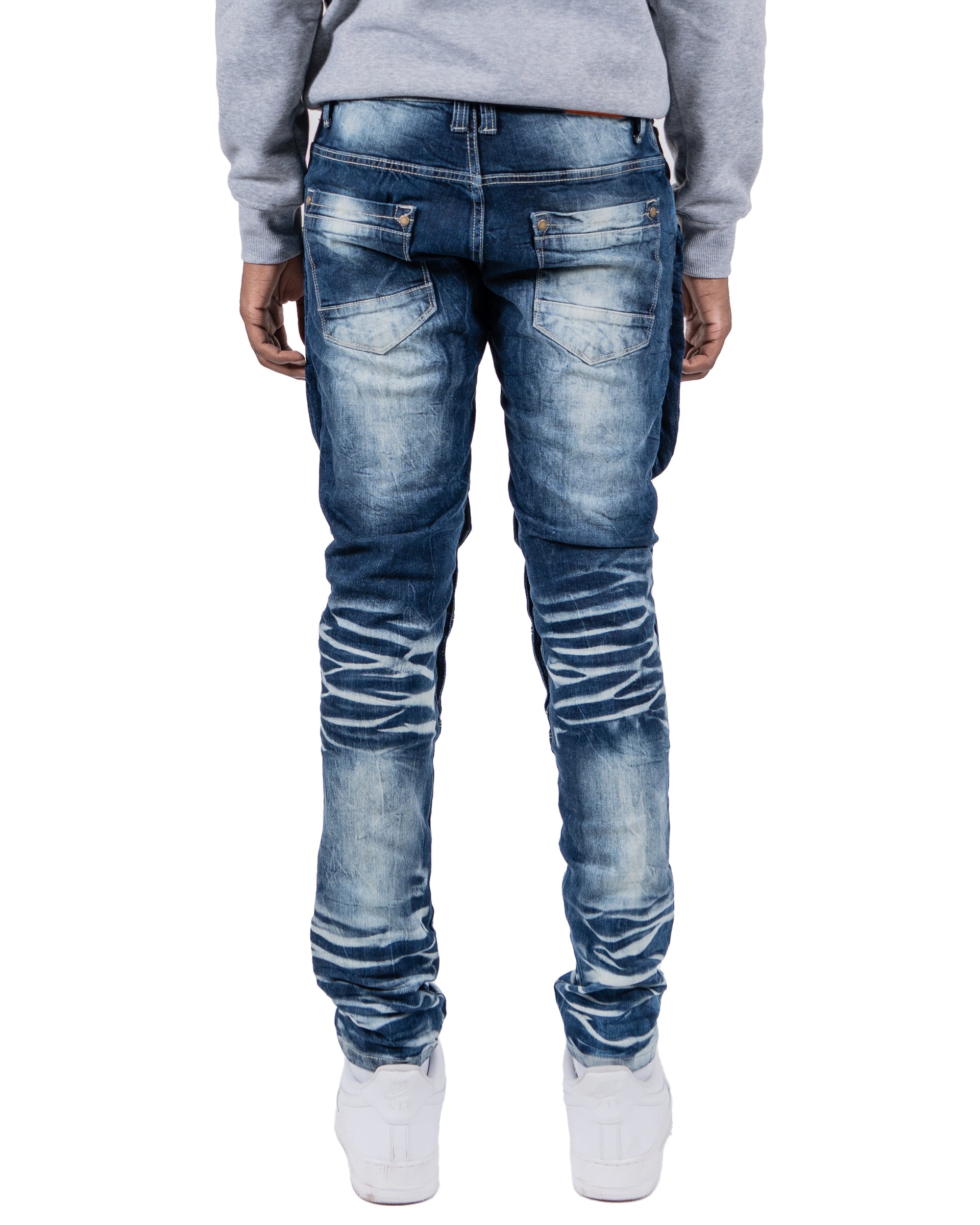 BROADWAY | X-Ray Fashion Skinny Denim Jeans with Knee Pocket in Dark Blue