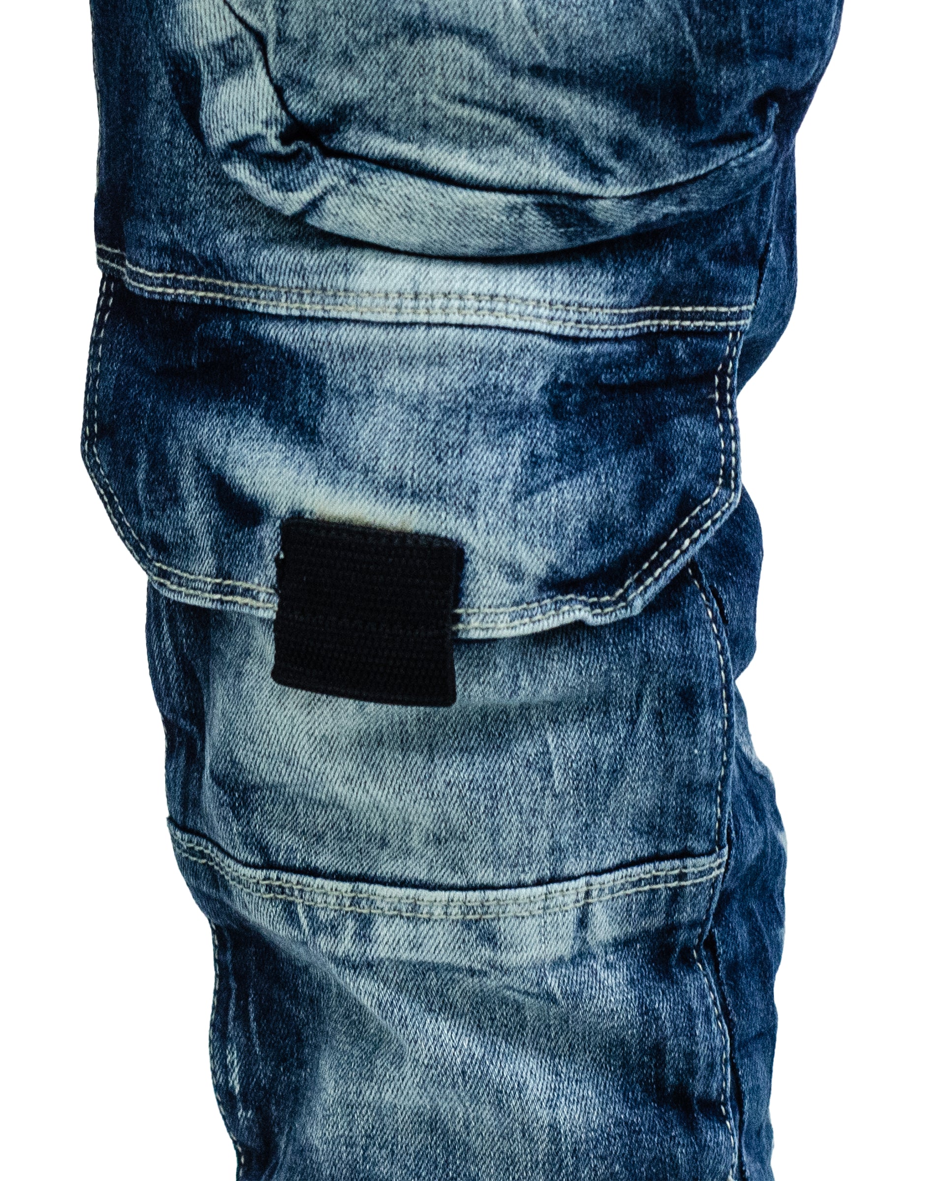 BROADWAY | X-Ray Fashion Skinny Denim Jeans with Knee Pocket in Dark Blue