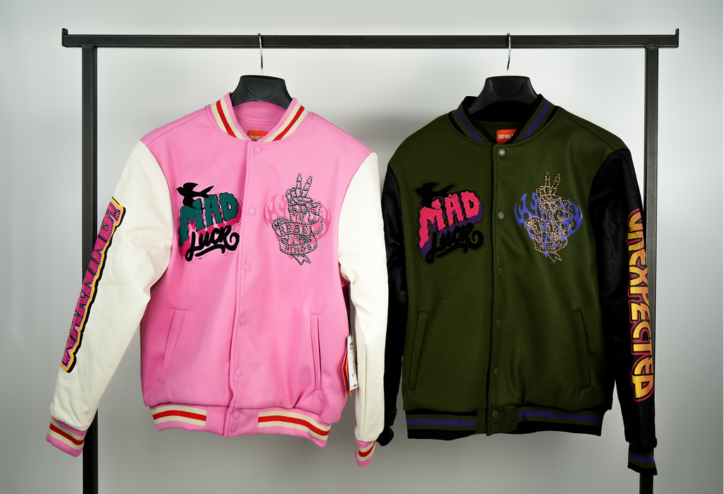 Men's Madness Varsity Bomber Jacket | Olive