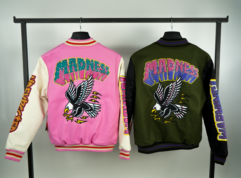 Men's Madness Varsity Bomber Jacket | Olive