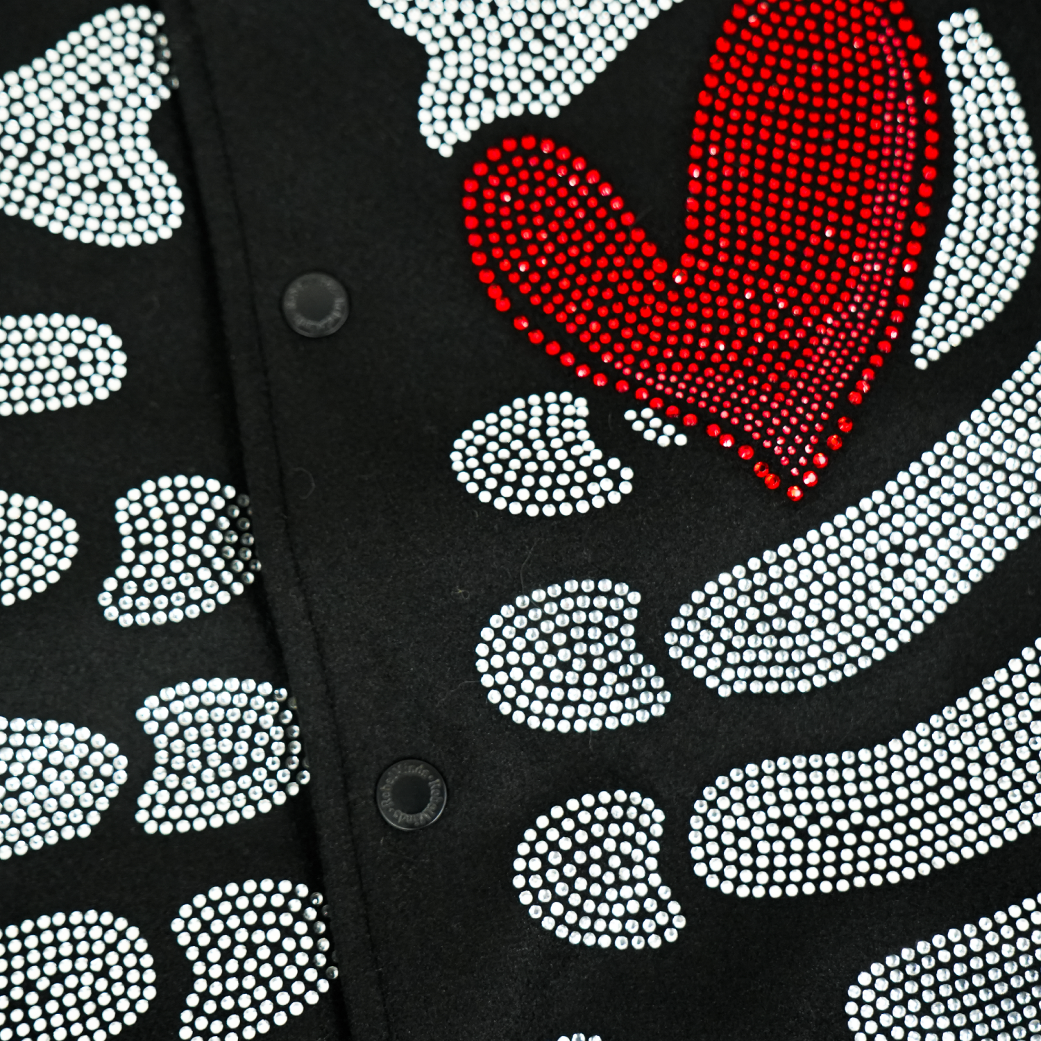 Men's Rebel Heart Rhinestone Bomber Jacket | Black