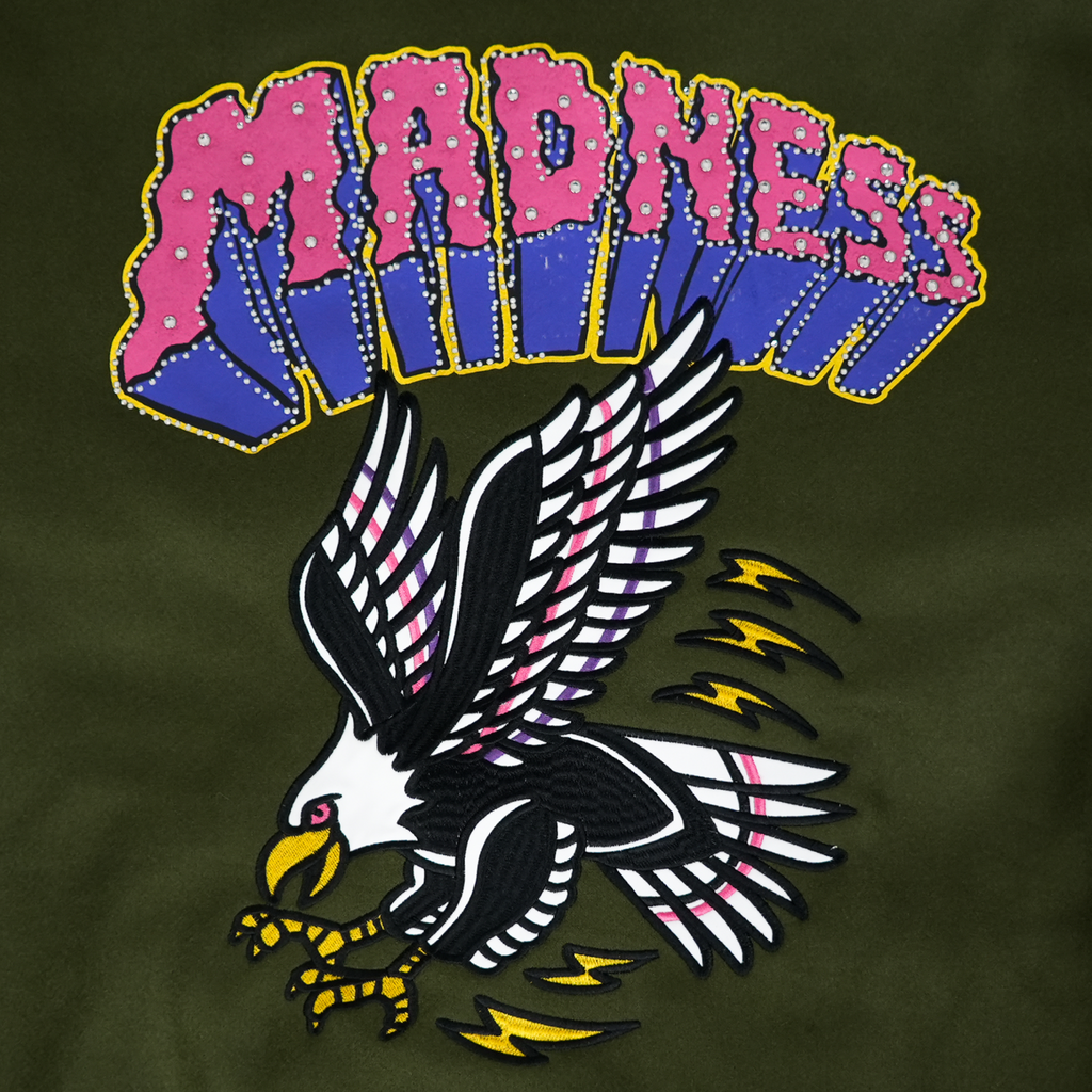 Men's Madness Varsity Bomber Jacket | Olive