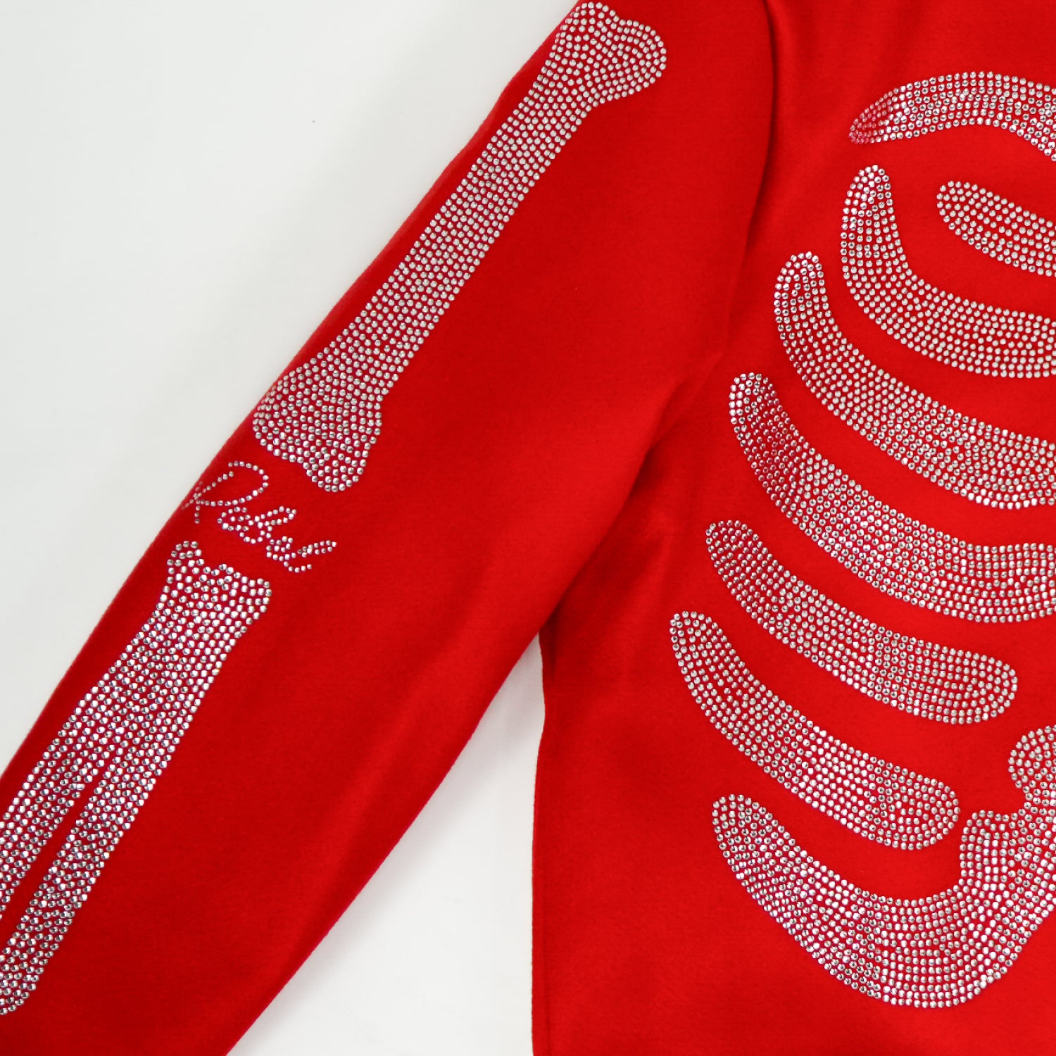 Men's Rebel Heart Rhinestone Bomber Jacket | Red