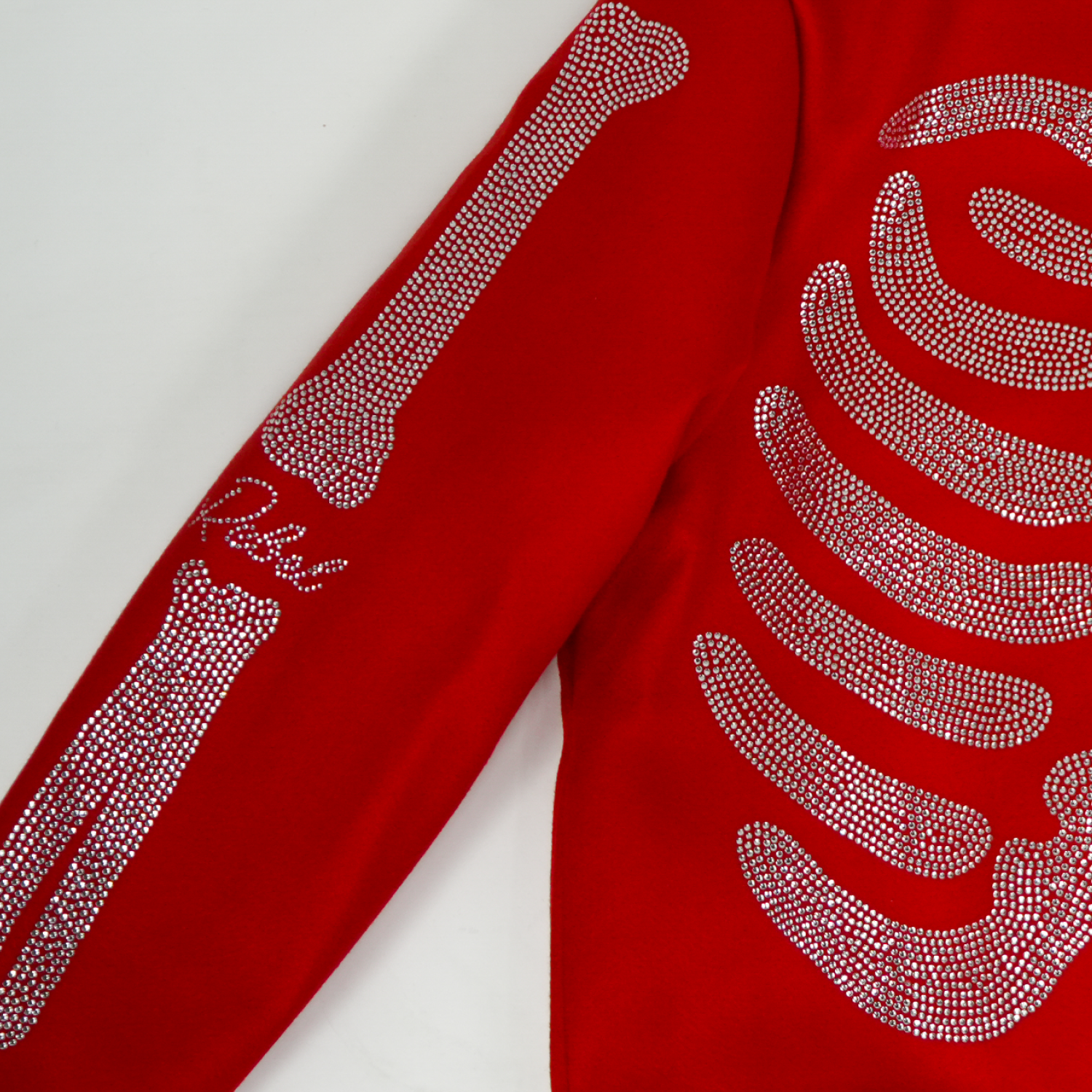 Men's Rebel Heart Rhinestone Bomber Jacket | Red