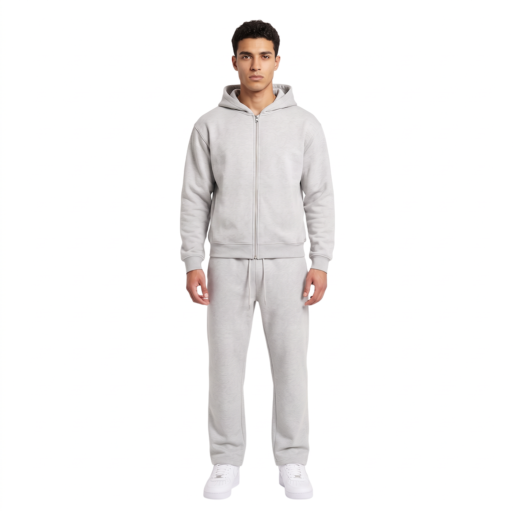 GHOSTED (Plain) Zip-Up | Heather Gray