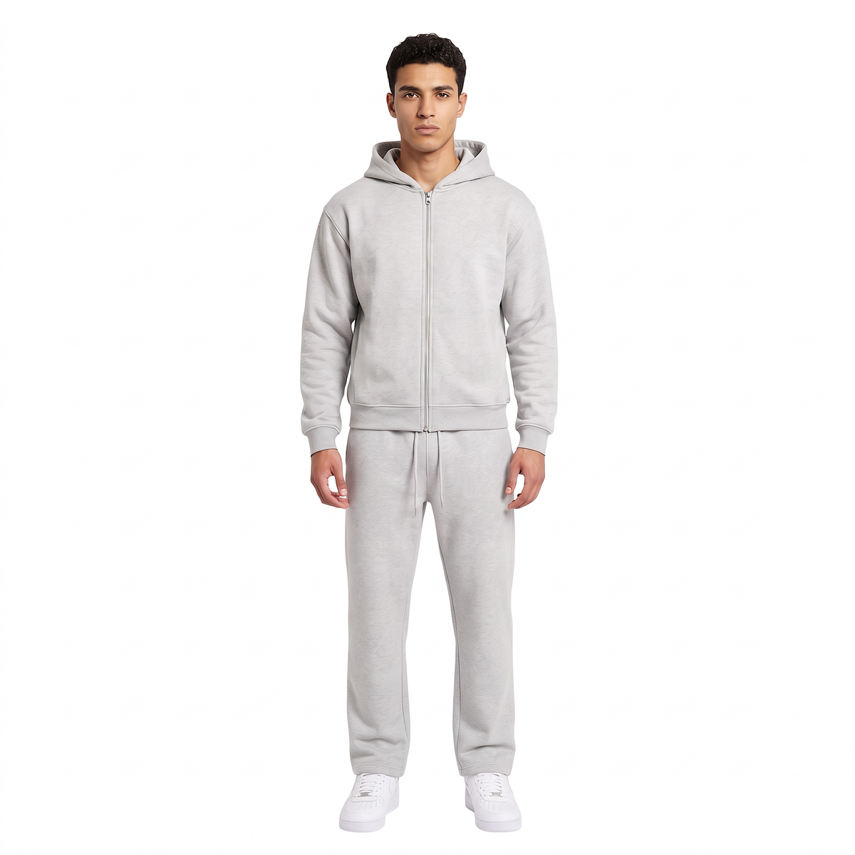 GHOSTED (Plain) Zip-Up | Heather Gray