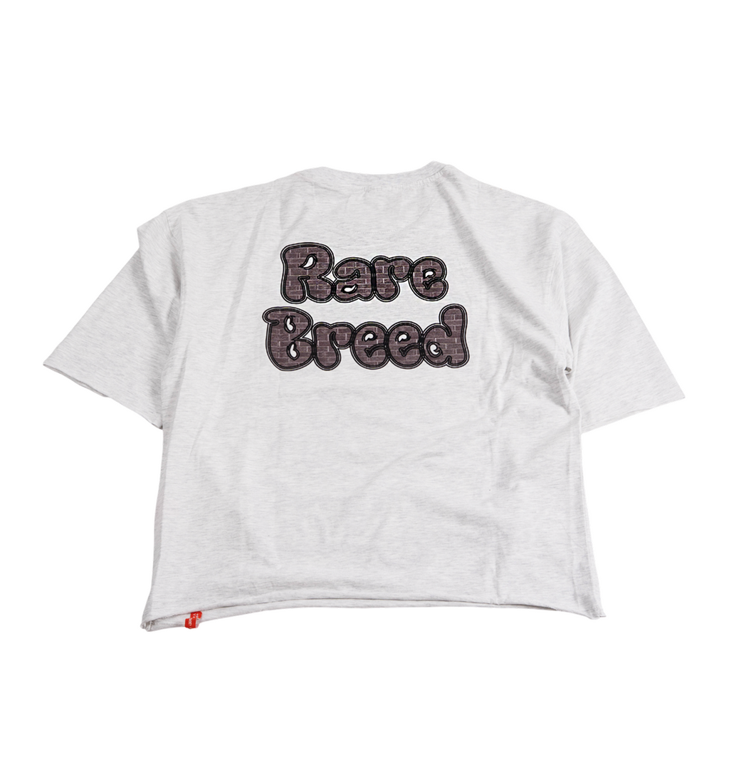 Men's Rhinestone Teeth Cropped Graphic T-Shirt | Grey