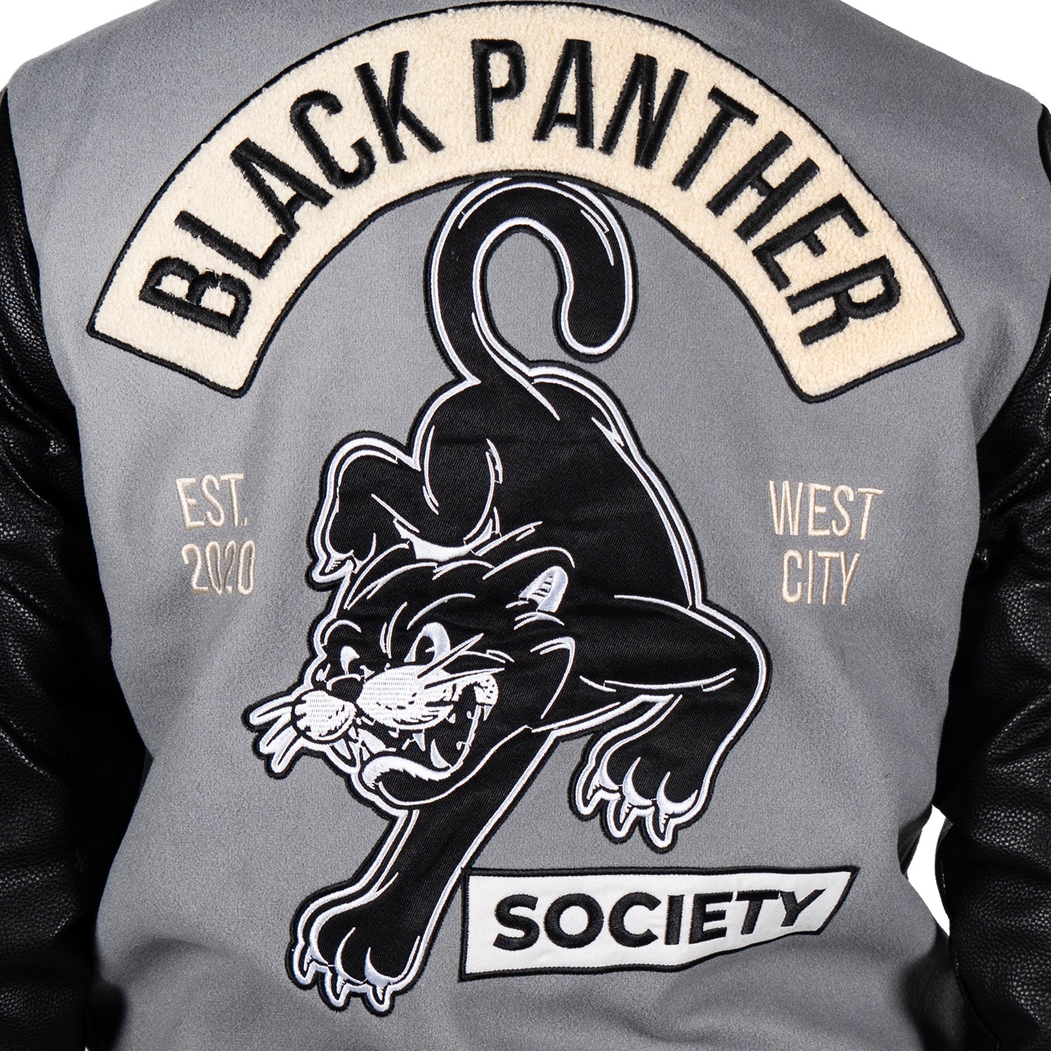 Men's Black Panther Power Varsity Jacket | Grey