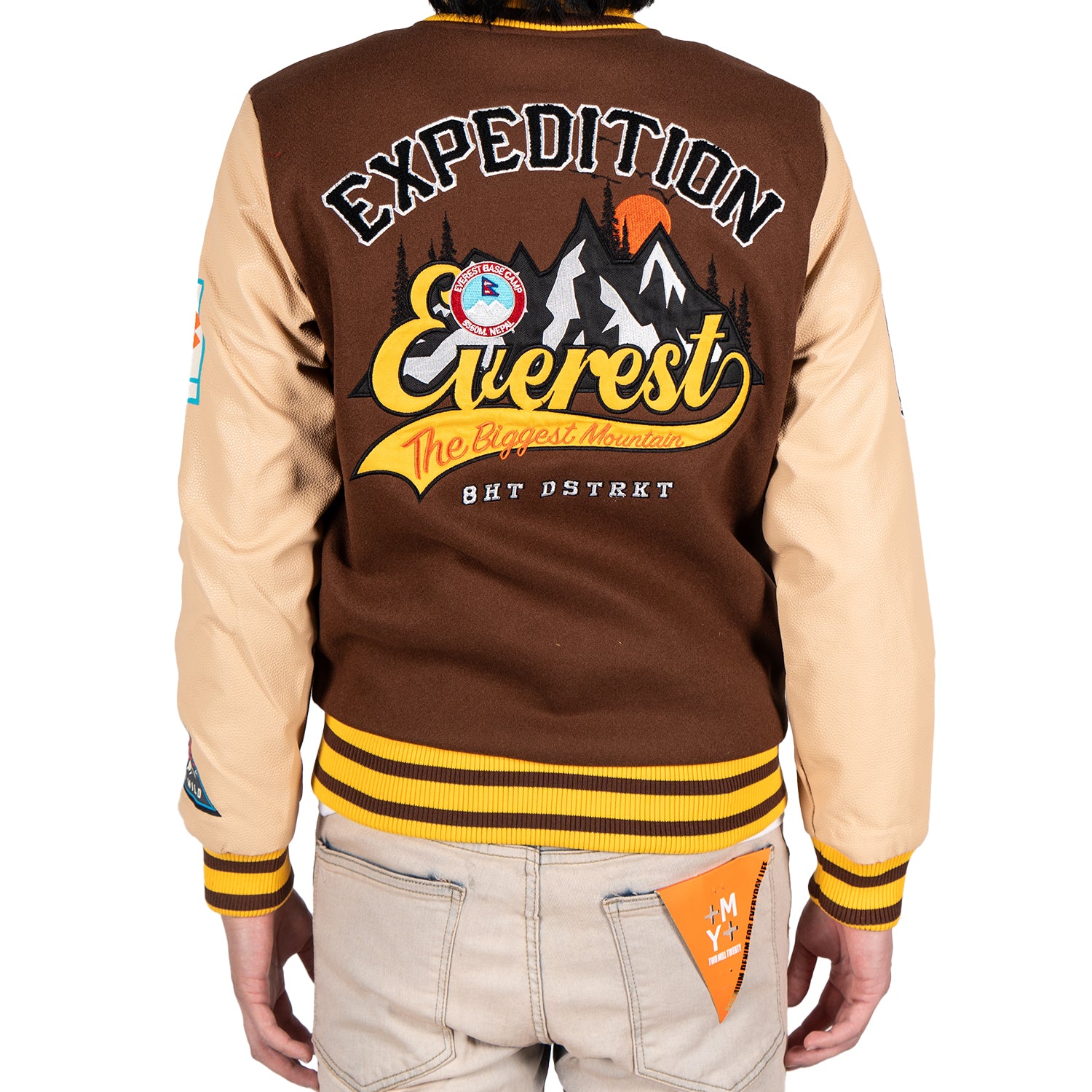 Men's Everest Expedition Varsity Letterman Jacket | Brown