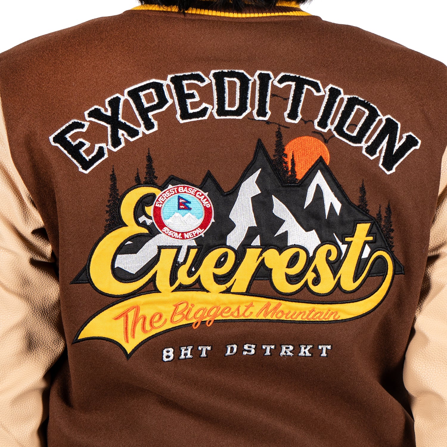 Men's Everest Expedition Varsity Letterman Jacket | Brown