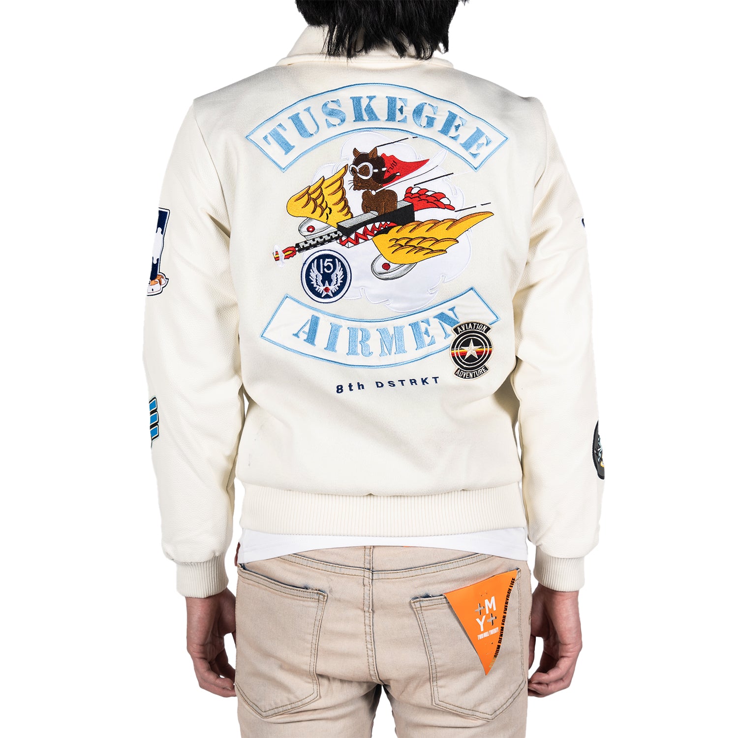 Men's Vintage Style Fighter Pilot Bomber Jacket | Cream