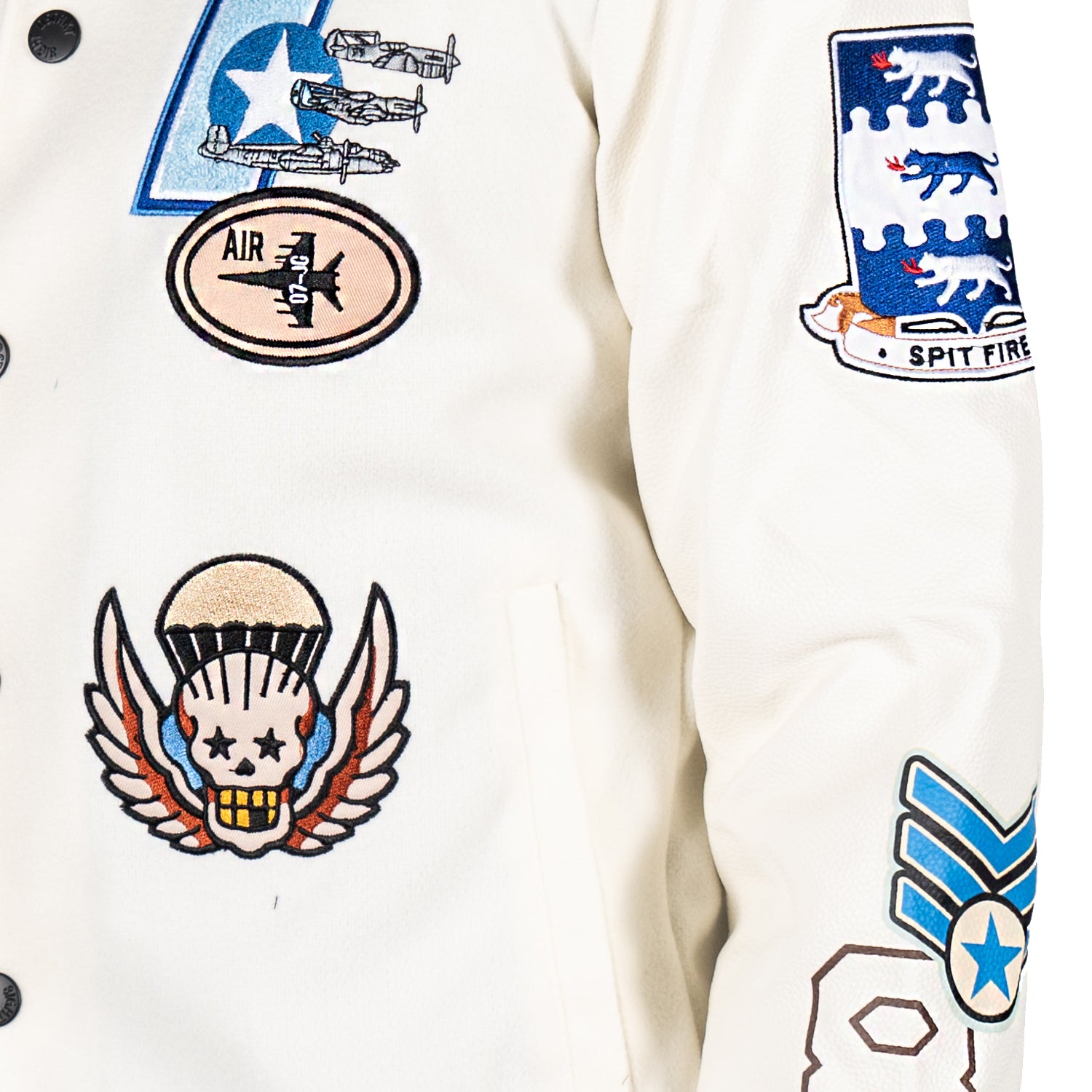 Men's Vintage Style Fighter Pilot Bomber Jacket | Cream