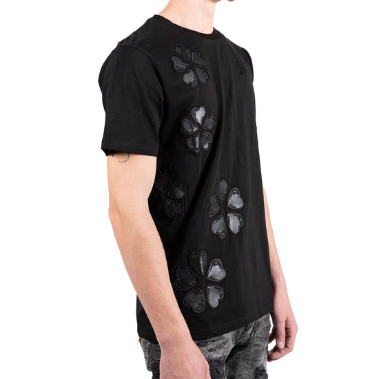 Men's Flower Blossom Patch T-Shirt | Black