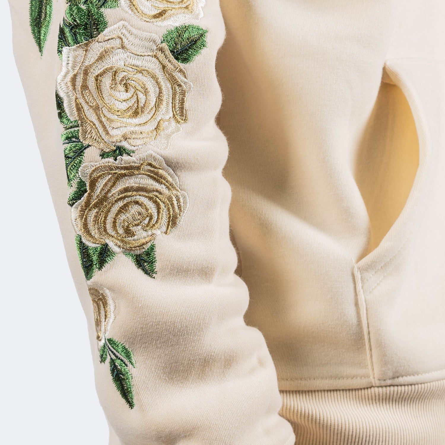 Men's Champagne Roses Fleece Hoodie | Off White