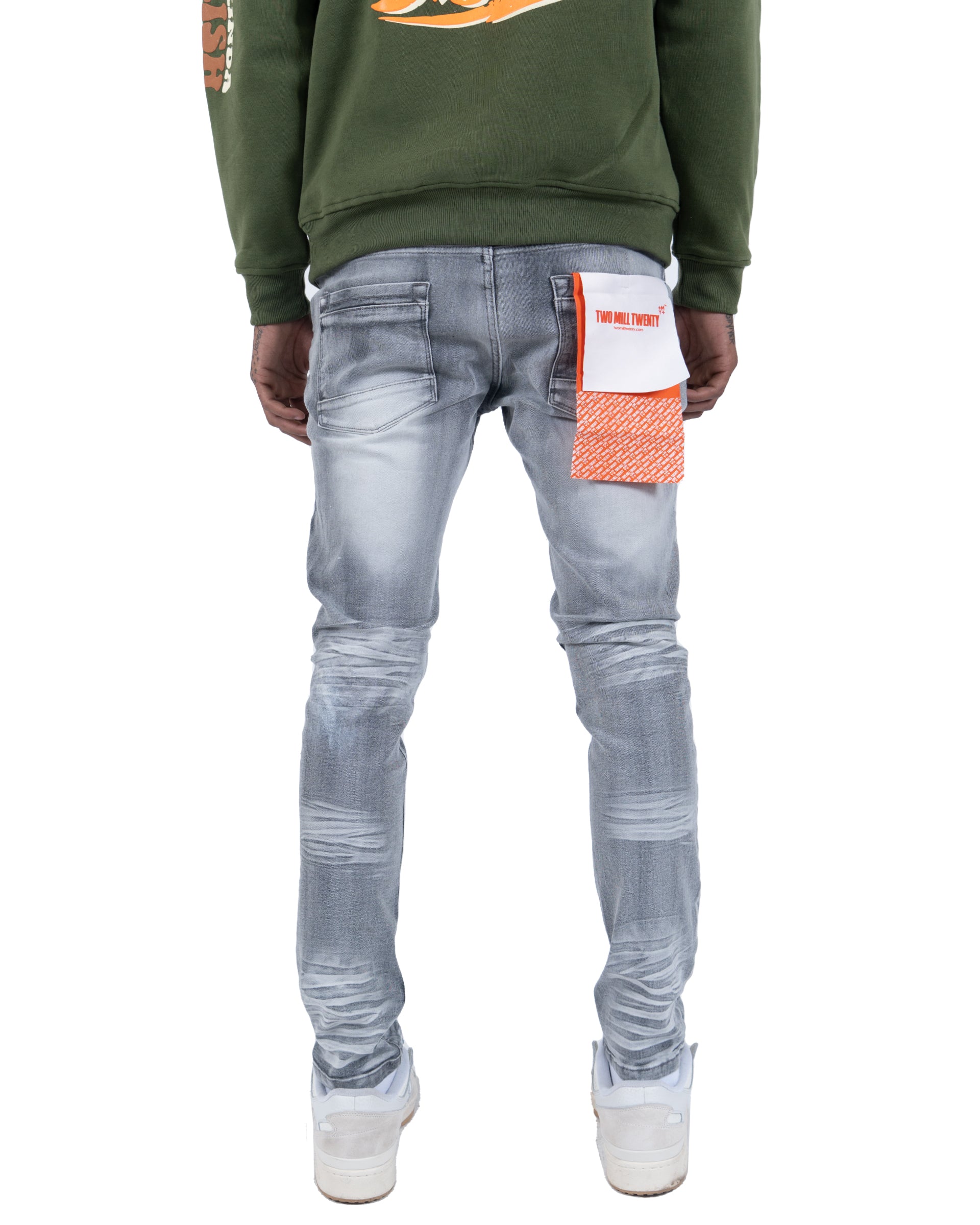 AUGUSTA | Distressed Skinny Jeans in Gray Wash