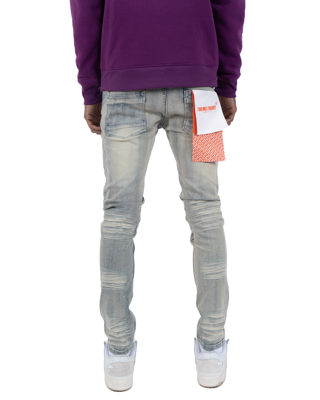 AUGUSTA | Distressed Skinny Jeans in Dust Blue