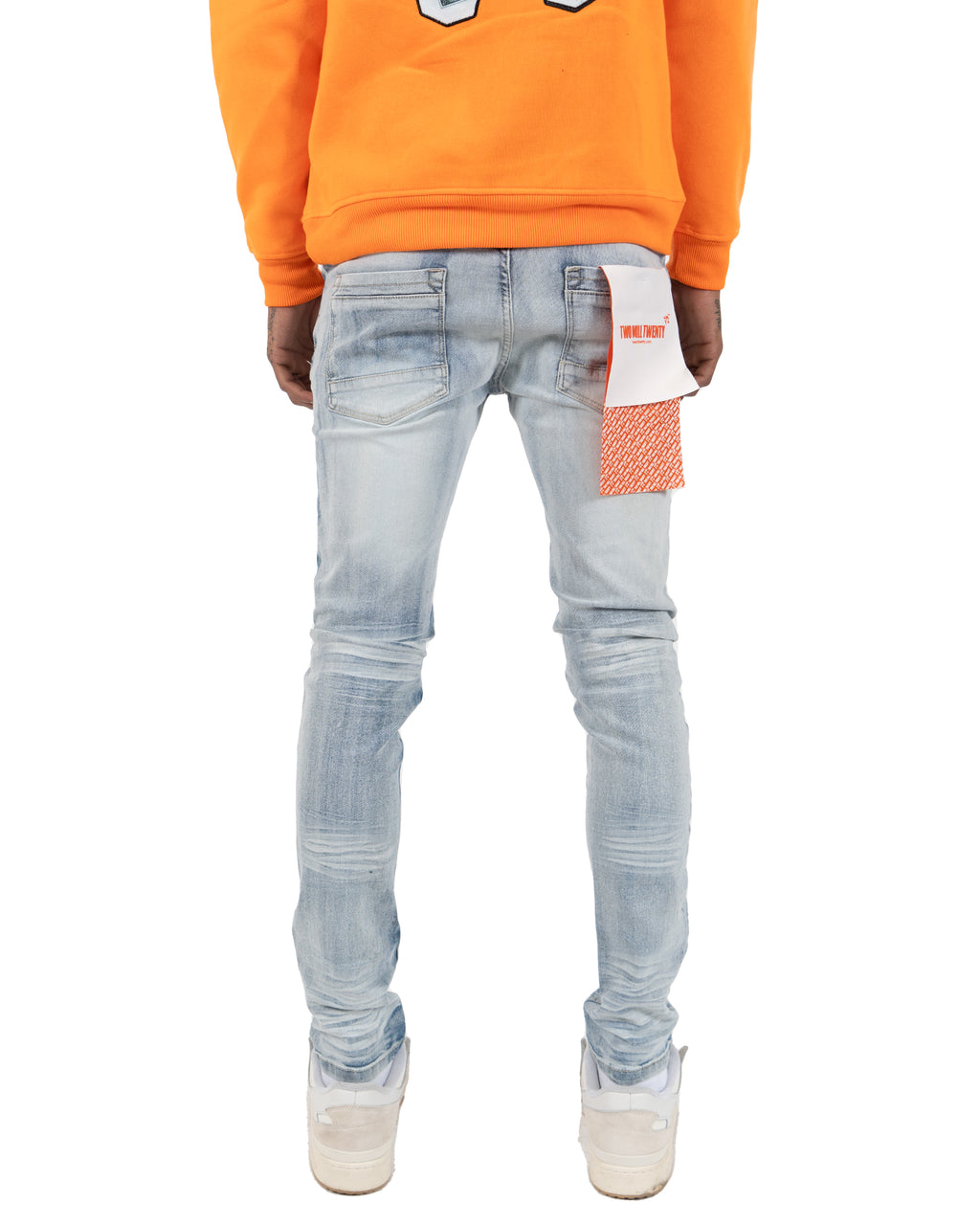 AUGUSTA | Distressed Skinny Jeans in Light Blue Wash