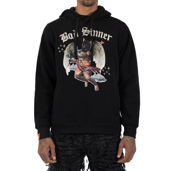 Men's Bad Sinner Pullover Hoodie | Black