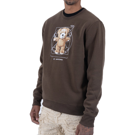Men's Vitruvian Teddy Bear Crewneck Sweatshirt | Mud