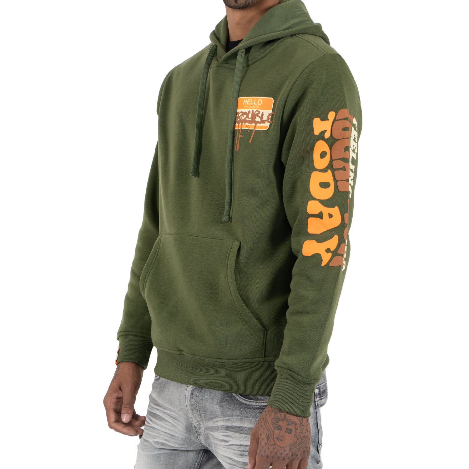 Men's Trouble Maker Pullover Hoodie | Olive