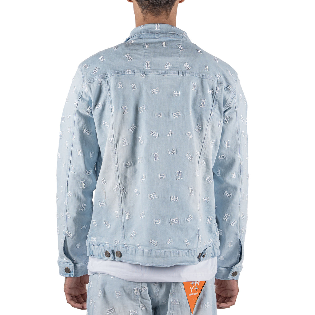 Men's Monogram Denim Jean Jacket | Light Blue