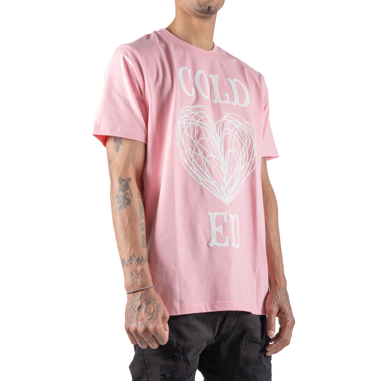 Men's Cold Hearted Puffy Graphic Tee | Light Pink