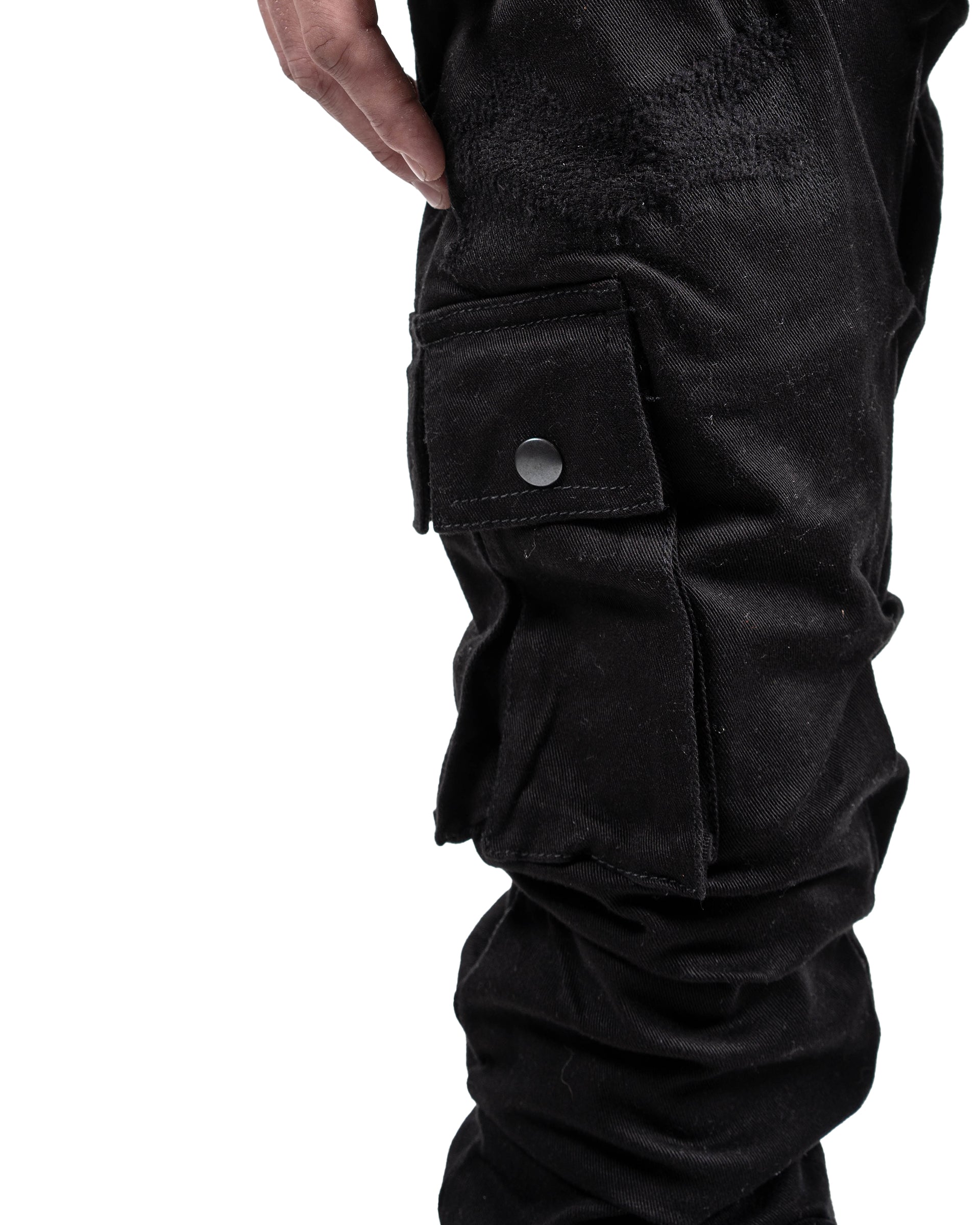 Men's Cargo Skinny Stacked Jeans | Black