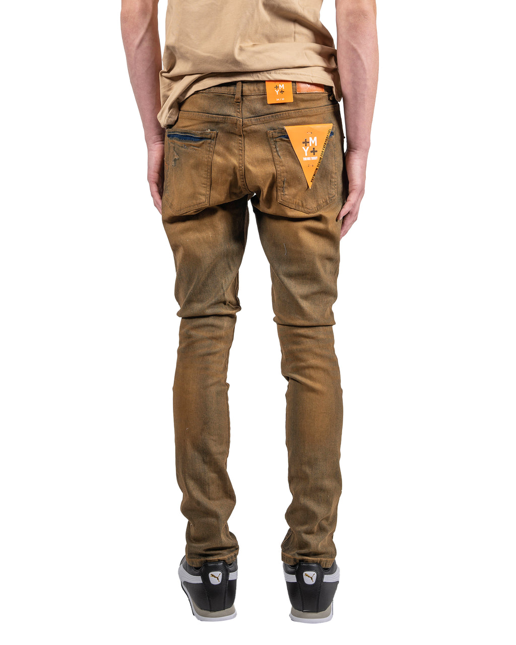 Aged Two-Tone Skinny Jeans in Dirty Vintage