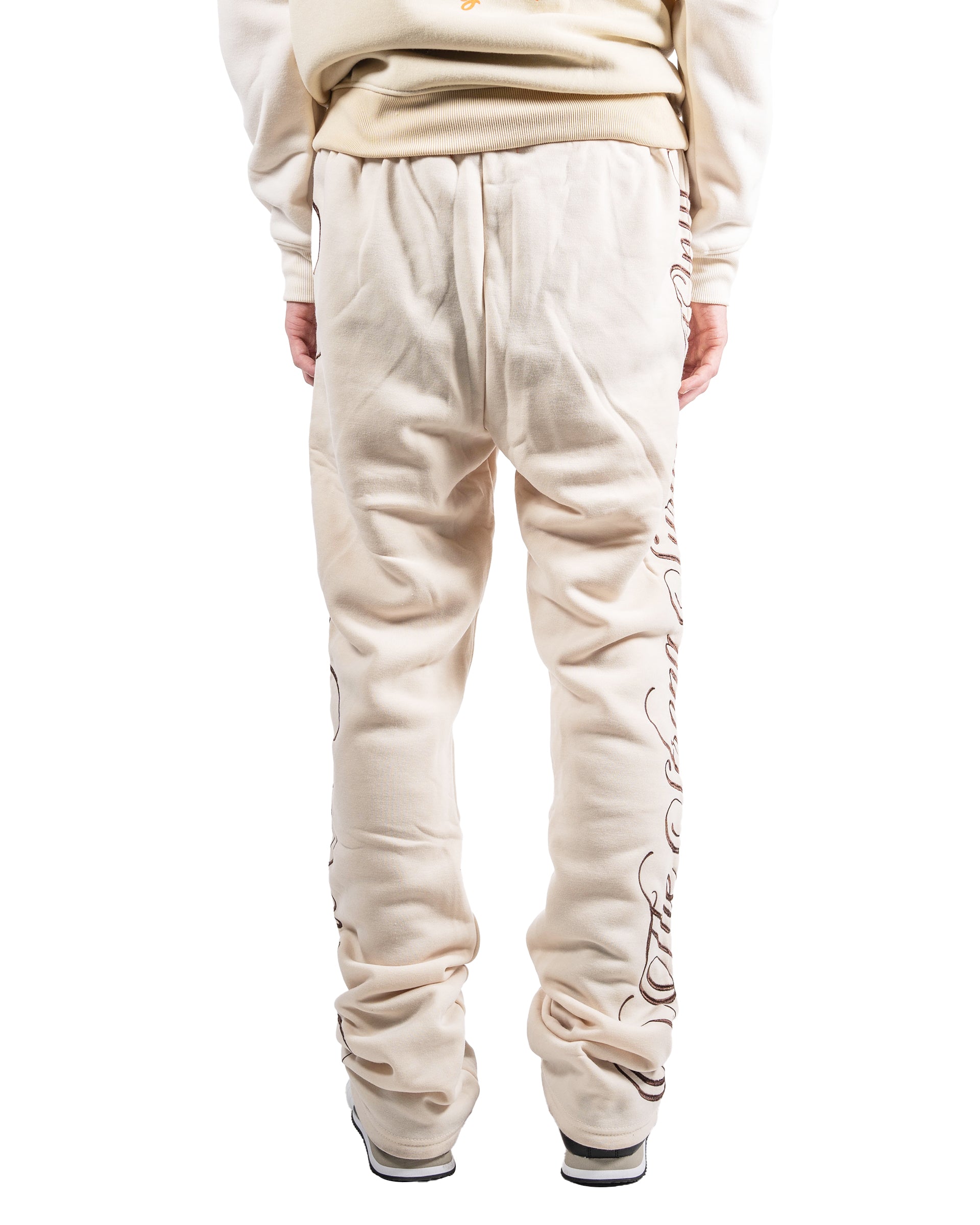 Men's Side Script Stacked Joggers | Khaki