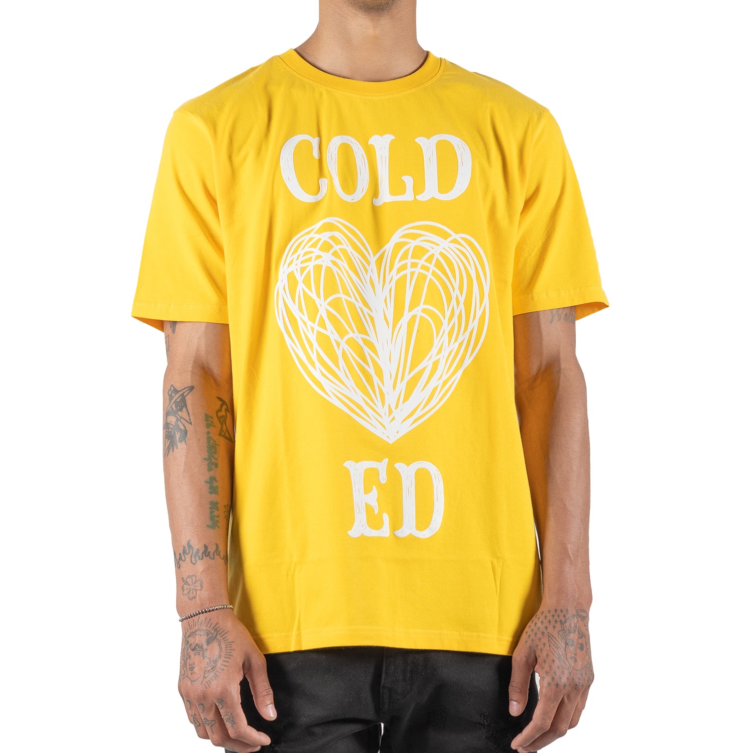 Men's Cold Hearted Puffy Graphic Tee | Gold