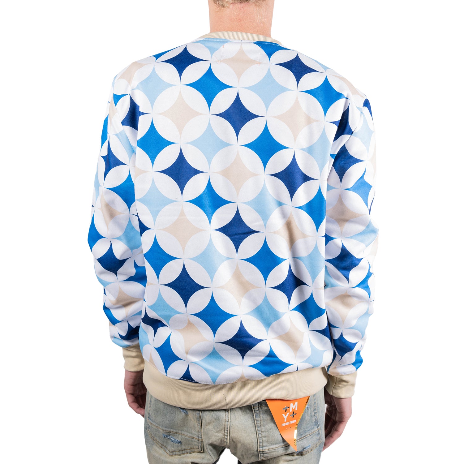 Men's Hip Hop Teddy Bear Retro Diamond Sweatshirt | Blue